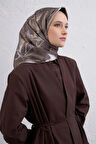 Armine Sura Saf İpek Eşarp 9406 - 85 Vizon Karışık Desen