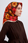 Armine Tivil Saf İpek Eşarp 9403 - 01 Turuncu Karışık Desen
