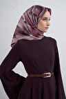 Armine Sura Saf İpek Eşarp 9423 - 87 Pembe Karışık Desen