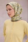 Belli Tivil Saf İpek Eşarp 4212 - 05 Sarı Limon Desen