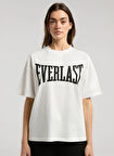 Everlast TW0027 112-Ever Classics Oversize Beyaz Oversize Baskılı Kadın T-Shirt