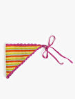 Kroşe Renkli Çizgili Üçgen Bandana