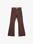 Yüksek Bel Dar Kalıp Pamuklu İspanyol Paça Jean Pantolon - Flare Jeans