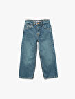 Pamuklu Cepli Straight Fit Denim Pantolon