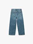 Pamuklu Cepli Straight Fit Denim Pantolon