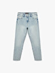 Normal Bel Pamuklu Vintage Straight Fit Jean Pantolon