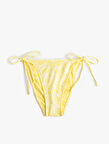Floral Dokulu Yanları İpli Bikini Altı