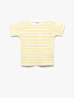Pamuklu Kısa Kollu Bisiklet Yaka Çizgili Tişört