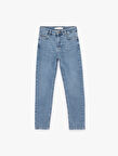 Pamuklu Dar Kesim Normal Bel Jean Pantolon - Slim Straight Fit Jean