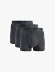 Beli Baskı Detaylı Pamuklu 3'lü Boxer Seti