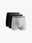 Lastik Detaylı Pamuklu 3'lü Boxer Seti