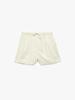 Beli Lastikli Bağlamalı Pamuklu Mini Şort
