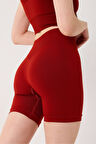 Essential Spor Şort Yüksek Bel Esnek Şekillendirici ve Toparlayıcı Seamless Tayt Kısa Şort