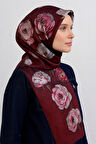 Armine Tivil Saf İpek Eşarp 9419 - 55 Bordo Karışık Desen