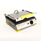 Enazon 8 Dilim Elektrikli Saf Döküm Tost Makinesi  (Döküm 30x23) - İnoks - Sarı