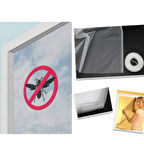 Mucit Home  Cam Sineklik Tül Ayarlanabilir Tek Kanat Yapışkanlı Pencere Tak Çıkar