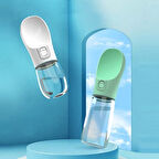 Mucit Home Taşınabilir Kedi Köpek Suluğu Seyahat Su Şişesi Kaseli Emniyetli Sızdırmaz Kutulu