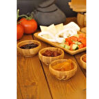 Mucit Home  Bambu 6'lı Bambu Mini Lokumluk, Çerezlik, Sosluk & Reçellik Sunum Set