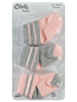 Civil Baby Kız Bebek 3'lü Çorap Set 0-24 Ay Pembe