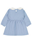 Civil Girls Yakası Nakışlı 2-5 Yaş Elbise - Mavi 5-6 Yaş