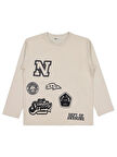 Civil Boys N Dept Of Baskılı 6-9 Yaş Sweatshirt - Bej 8-9 Yaş