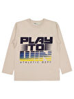 Civil Boys Play To Wın Baskılı 6-9 Yaş Sweatshirt - Bej 9-10 Yaş