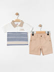 Bizizo Erkek Bebek Şortlu Takım 9-24 Ay Bej