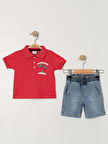 Bizizo Erkek Bebek Şortlu Takım 9-24 Ay Kırmızı