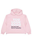 Civil Girls You Look Good Baskılı 10-13 Yaş Sweatshirt - Pudra 13-14 Yaş