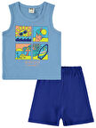 Civil Baby Erkek Bebek Şortlu Takım 6-18 Ay Bebe Mavi