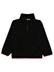 Civil Boys Fermuarlı Armalı Polar 6-9 Yaş Sweatshirt - Siyah 7-8 Yaş