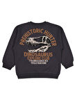 Civil Boys Prehıstorıc Baskılı 10-13 Yaş Sweatshirt - Gri 10-11 Yaş