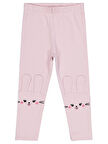 Civil Girls Tavşan Nakışlı 2-5 Yaş Tayt - Pembe 3-4 Yaş