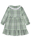 Civil Girls Ekose Desenli 6-9 Yaş Elbise - Yeşil 8-9 Yaş