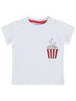 Civil Baby Patlamış Mısır Baskılı 6-18 Ay Tişört - Beyaz