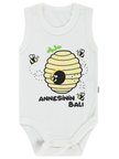 Civil Baby Arı Baskılı Annesinin Balı 0-3 Yaş Çıtçıtlı Badi - Ekru