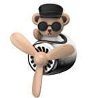 Pervaneli Silver Klima Süsü Oto Koku Klipsi Sallanan Başlı Pilot Beyaz Ayı Araba Hava Ferahlatıcı Maskot