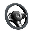 Mega Oto Market Geçmeli Direksiyon Kılıfı Seti Suni Deri Normal Damarlı Gri Renk 40 cm 15" Çap Direksiyon Kaplaması