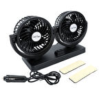 Araç İçi Torpido Üstü 2li Vantilatör Oto Pervane 5 inç 12 Volt ile Uyumlu Çakmaklık Girişli