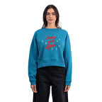 Darling Crop Oversize Petrol Sweatshirt