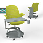 Sona 360 Yazı Tablalı Yeşil Mobil Eğitim Sandalyesi