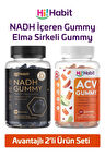 Hi Habit Nadh ve Elma Sirkesi İçeren Gummy – B12 Q10 Folik Asit Takviyeli Vegan Gummies (2 x 60 Adet)