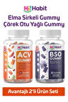 Hi Habit Elma Sirkesi ve Çörek Otu Yağı İçeren Gummy – D3, B12 ve Folik Asit Takviyeli Vegan Gummies (2 x 60 Adet)