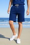 elemge Pamuklu Erkek Indigo Casual Şort Yan Cepli Bağcıklı Regular Fit Boru Paça Günlük Bermuda 2 Iplik