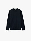 Uzun Kollu Bisiklet Yaka Basic Sweatshirt