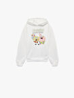 Sponge Bob Baskılı Uzun Kollu Lisanslı Kapşonlu Sweatshirt