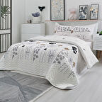 Kapitone Yatak Örtüsü Seti Çift Kişilik Atlantis Beyaz