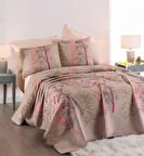 Baskılı Pike Takımı Çift Kişilik Urla Bej