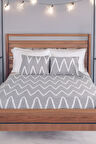 Pes Lastikli Çarşaf Seti Çift Kişilik Olivia Kombin Gri