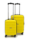 Artemis Polipropilen&Kırılmaz 2'li Valiz Seti Orta&Kabin - Sarı